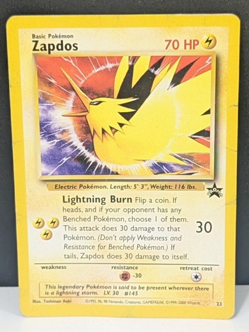 Pokémon Card - Zapdos Wotc Black Star Promo 23 Promo